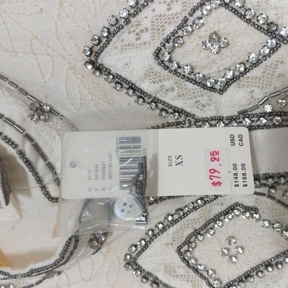65 NWT Anthropologie Pilcro&the letterpress Nayeli Rhinestone Embellished  XS - Picture 6 of 13